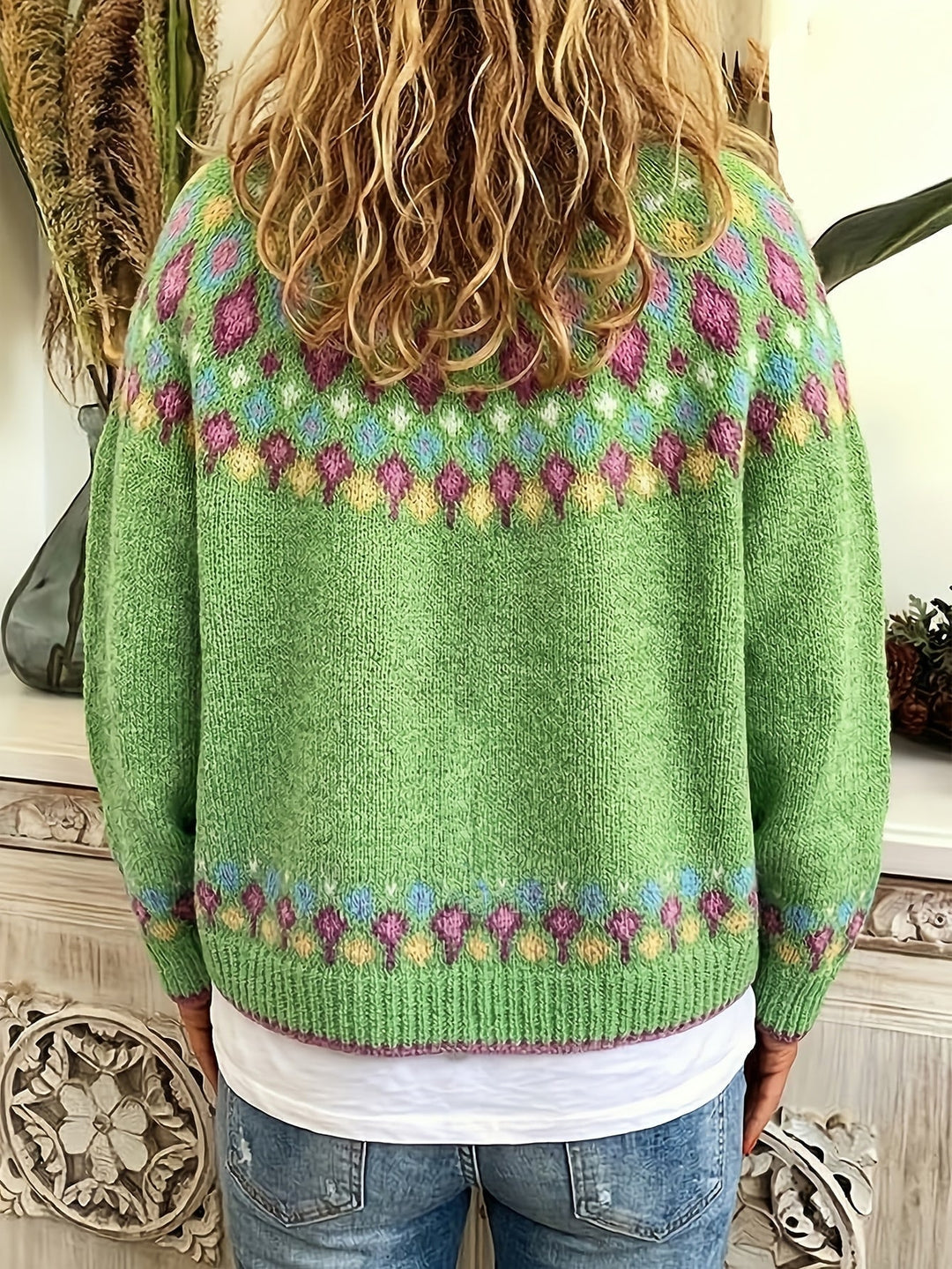 Nordic Patterned Cardigan for Women