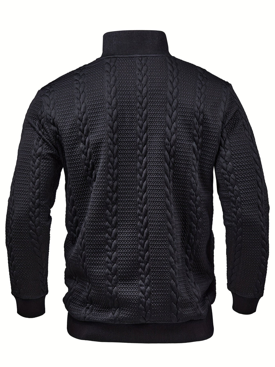 Textured Stand-Collar Pullover for Men