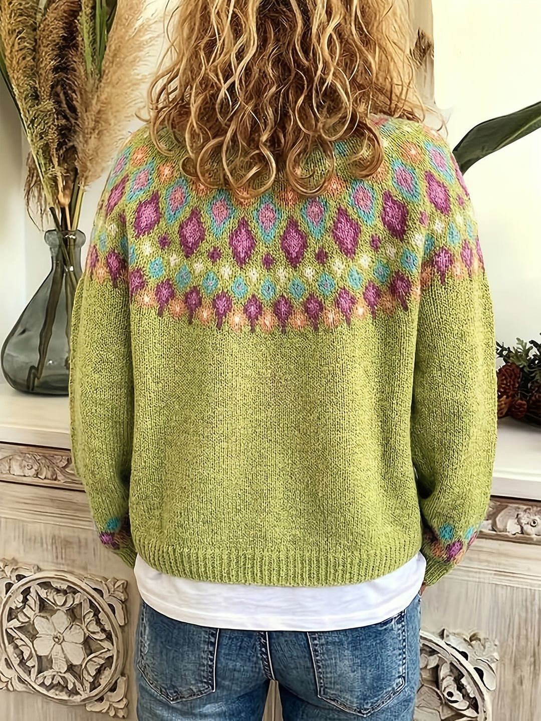 Nordic Patterned Cardigan for Women
