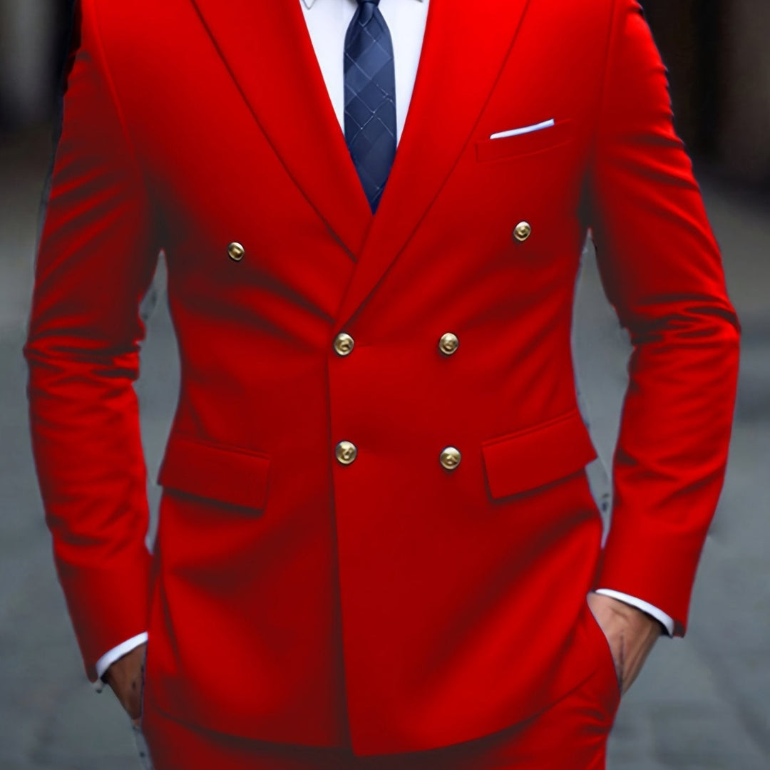 Double-Breasted Tailored Suit for Men, Plus Size