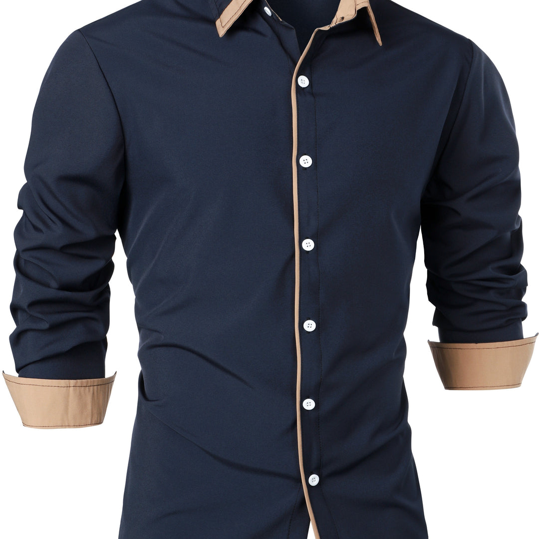 Ladies Contrast-Trim Long Sleeve Shirt