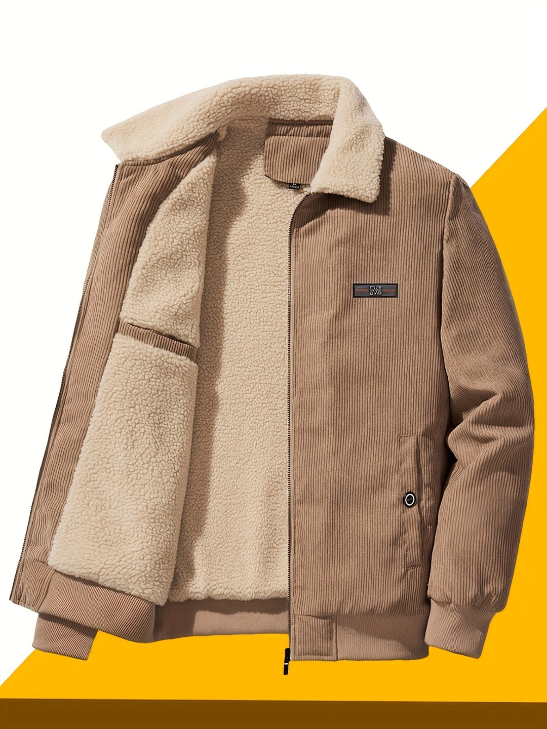 Cozy-Lined Workwear Jacket for Men