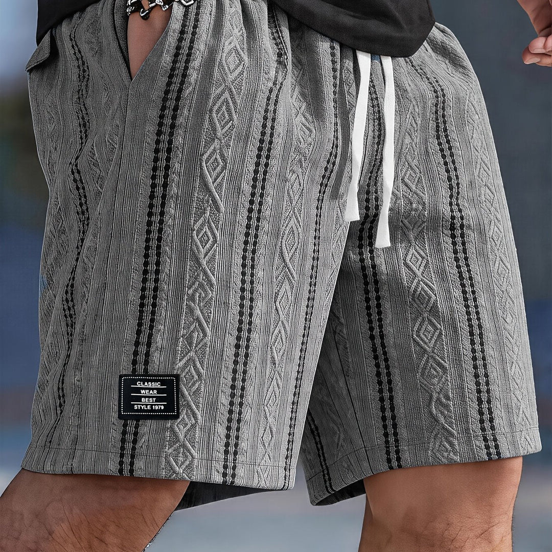 Drawstring Shorts, Men's Textured Fit