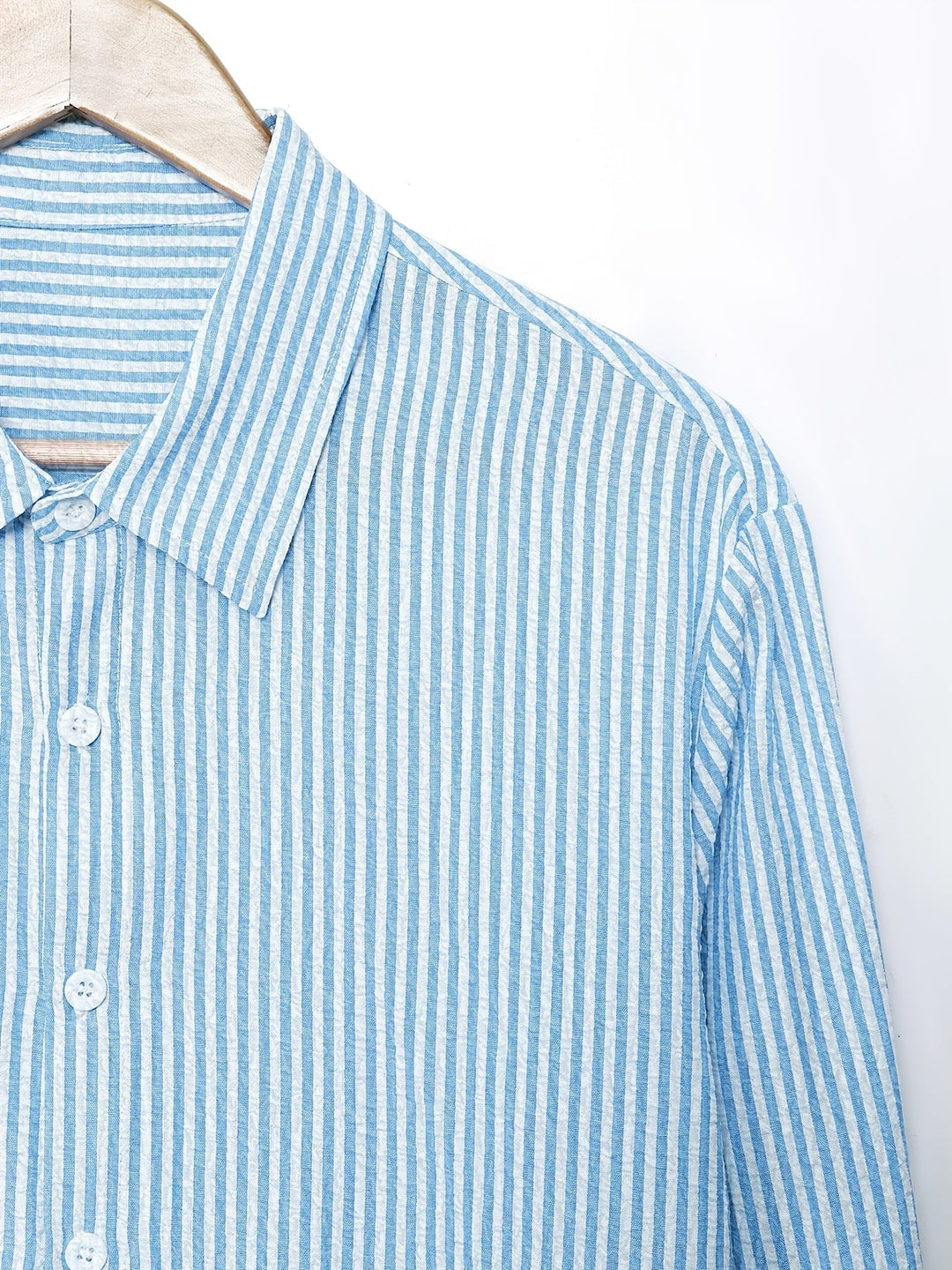 Striped Long-Sleeve Shirt for Men, Textured Style