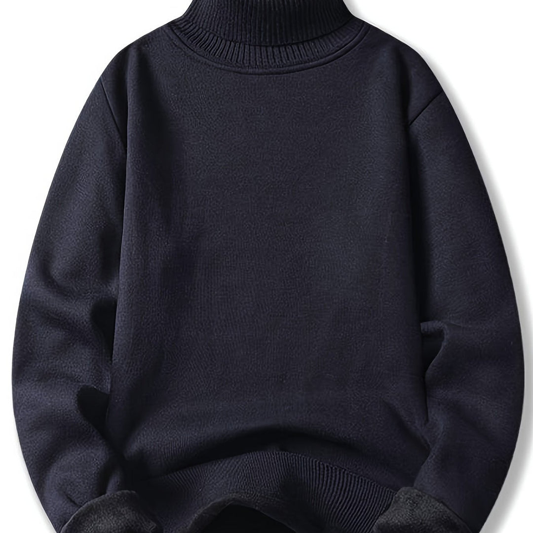 High-Neck Sweater for Men, Cozy Style
