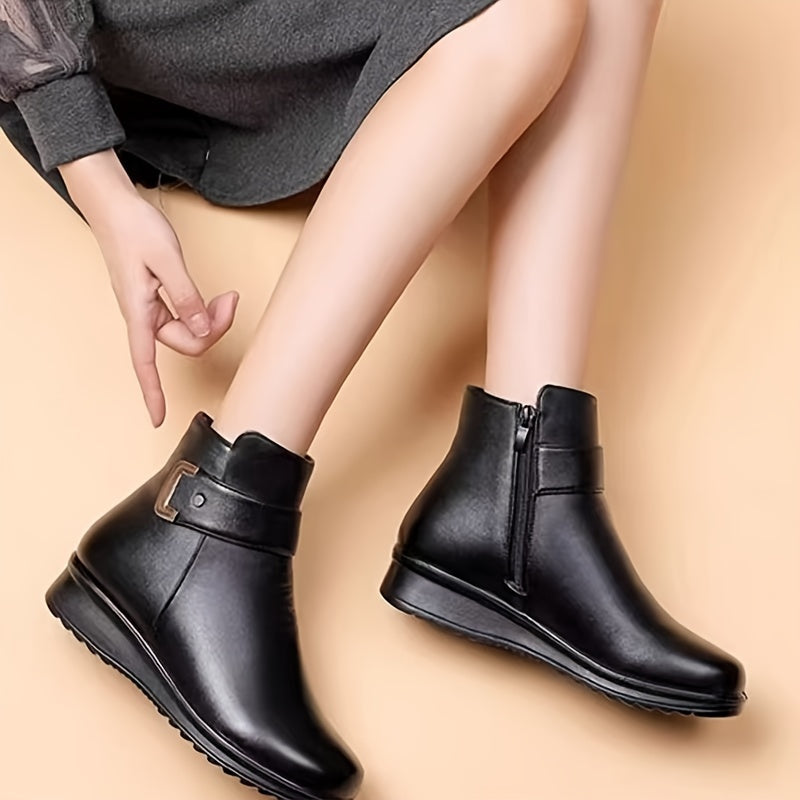 Buckle Ankle Boots for Women, Cozy Style