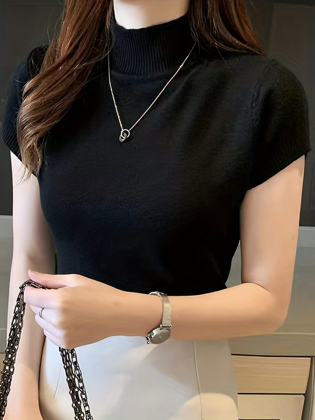 Ladies Refined Mock-Neck Top