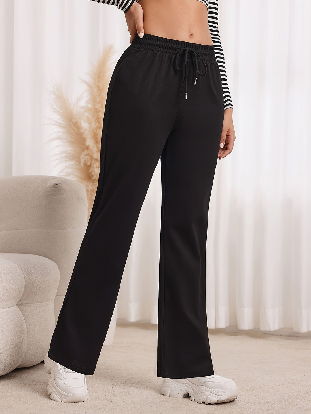 Straight-Leg Sweatpants for Women, Relaxed Style