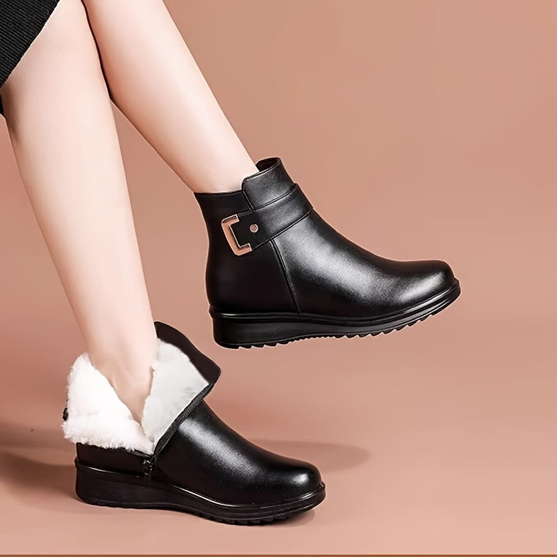 Buckle Ankle Boots for Women, Cozy Style