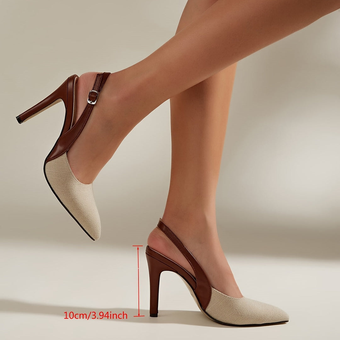 Contrast Slingback Heels, Women's Elegant Fit