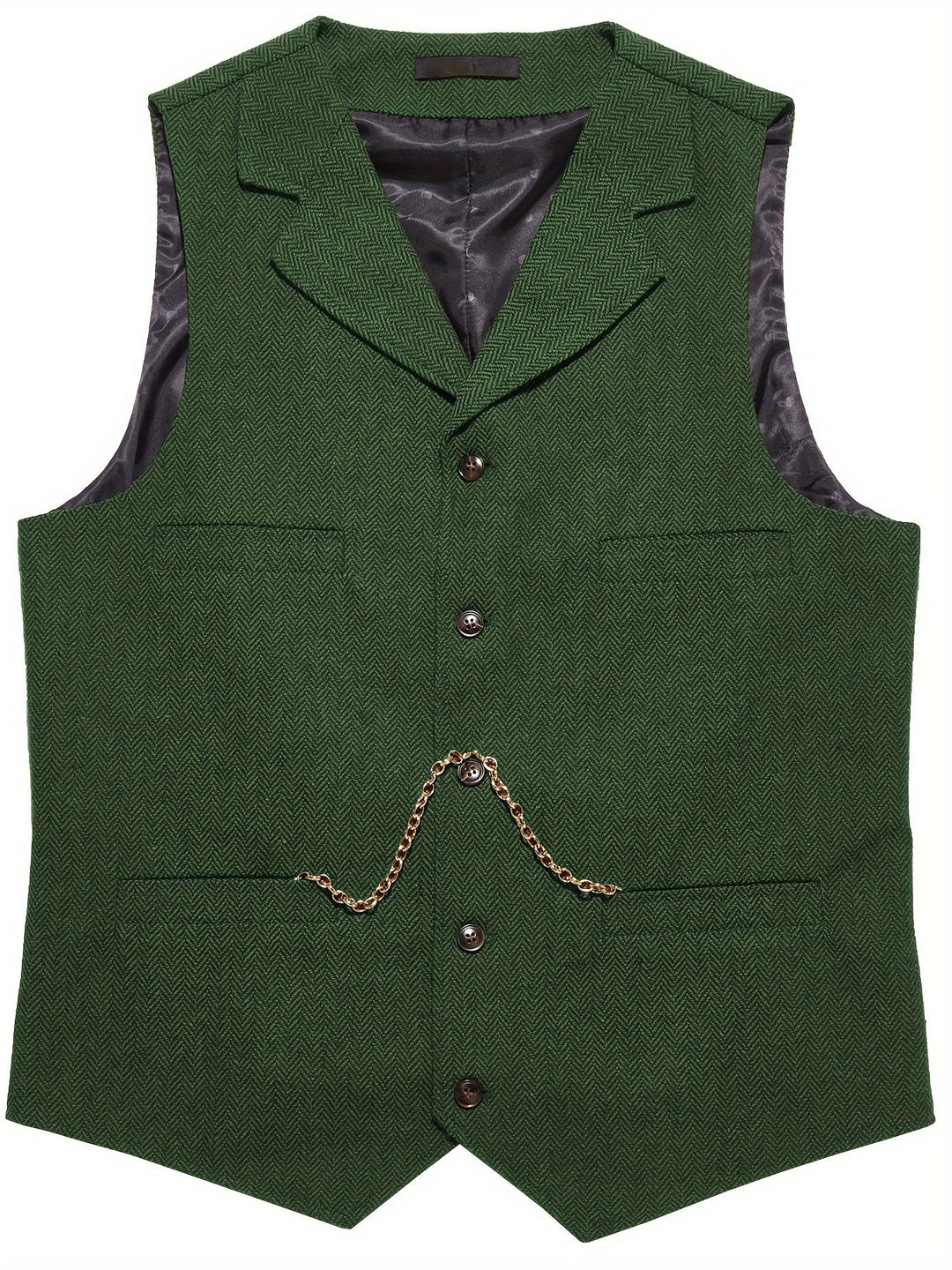 Refined Herringbone Waistcoat for Men