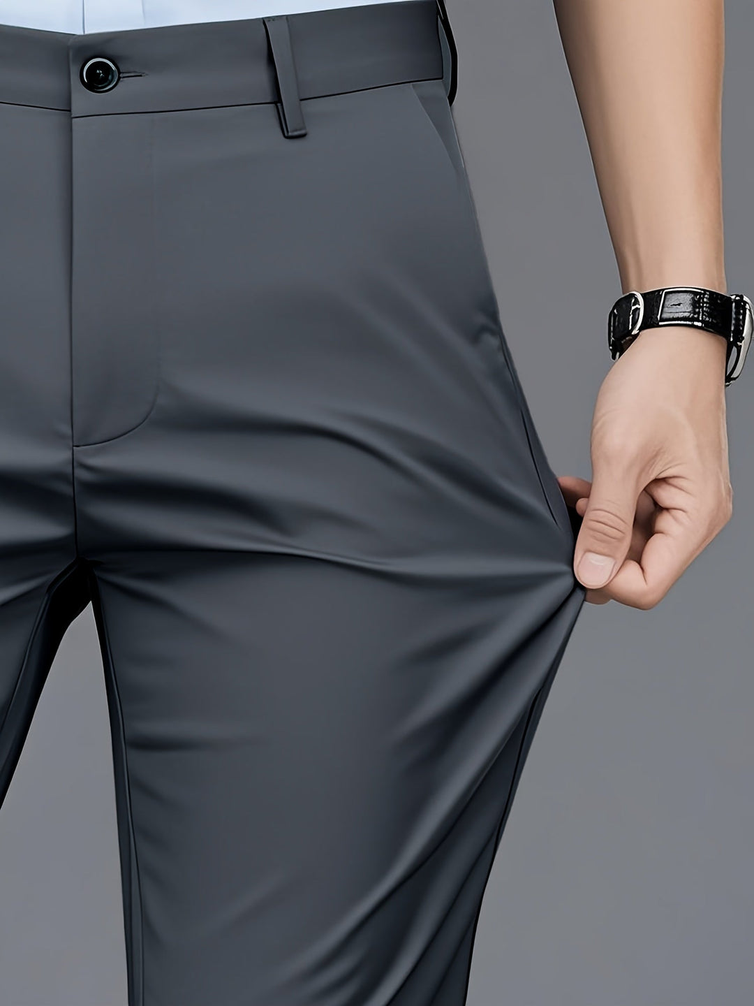 Straight-Leg Trousers, Men's Tailored Fit, Black
