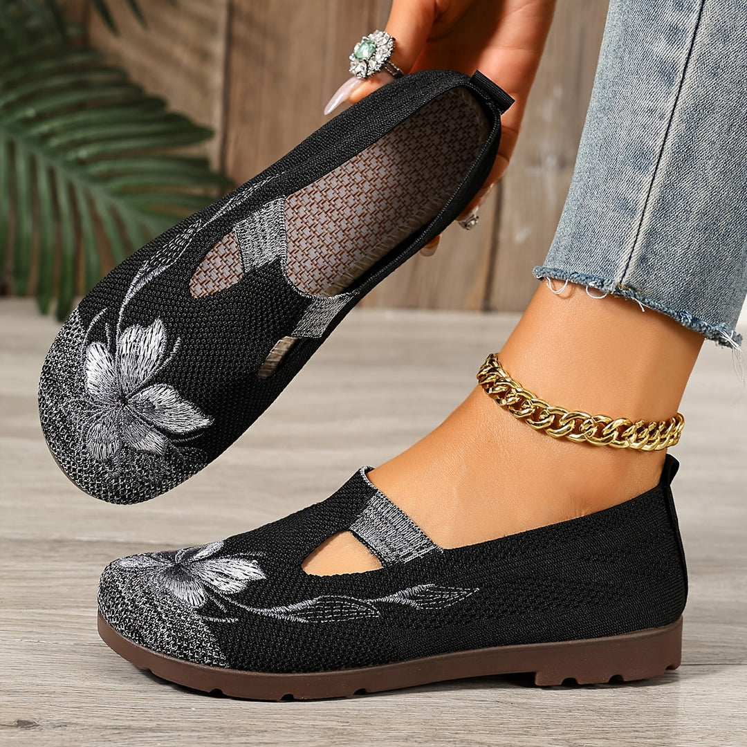 Embroidered Slip-On Flats for Women