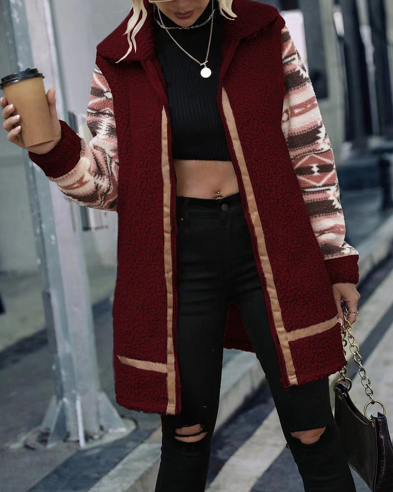 Women's Cotton Blend Winter Coat with Lapel Collar