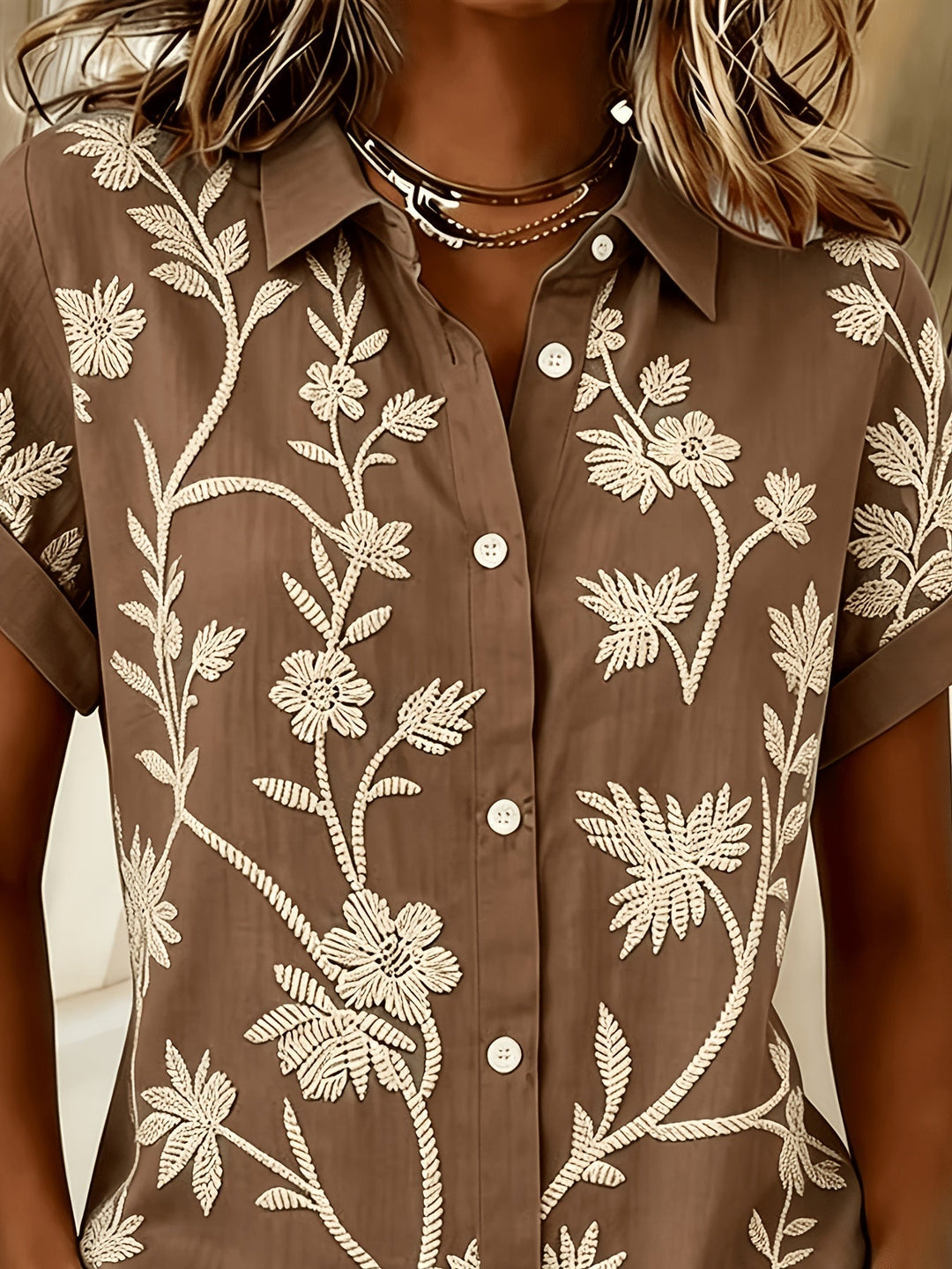 Botanical Print Shirt for Women