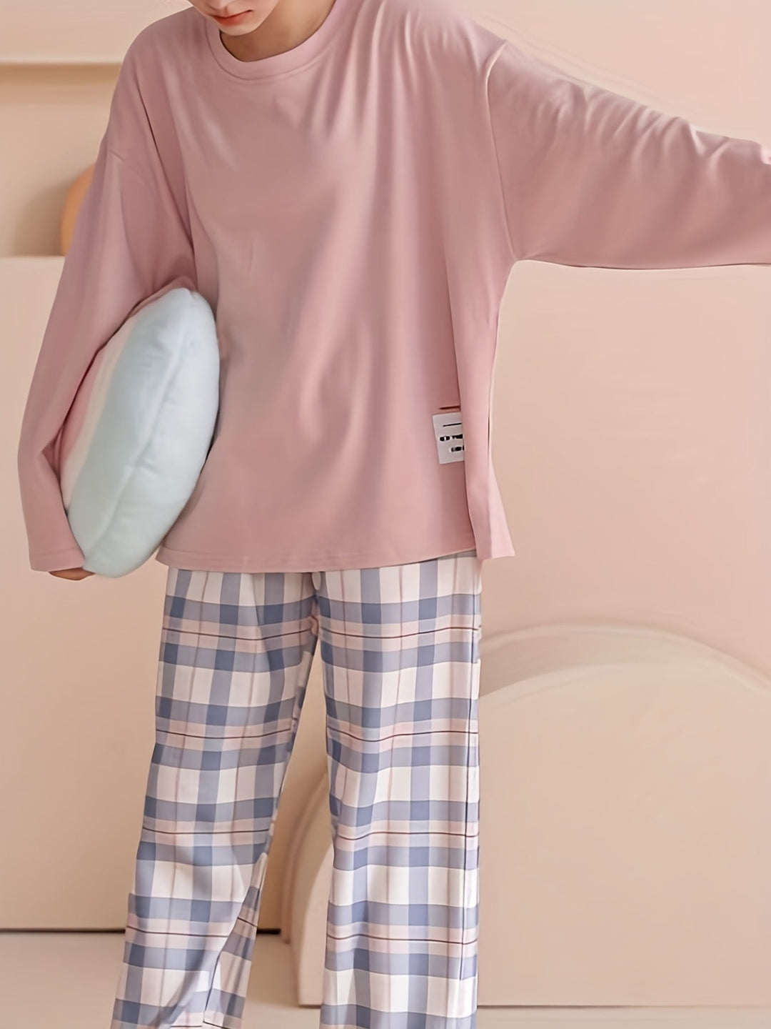 Plaid Two-Piece Set for Women, Relaxed Style