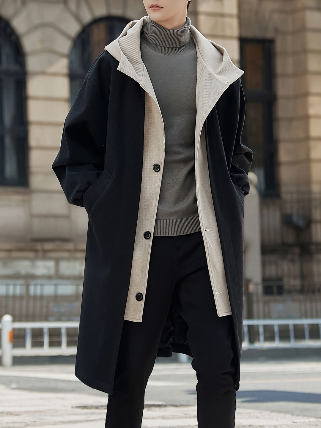 Hooded Longline Coat, Men's Refined Fit