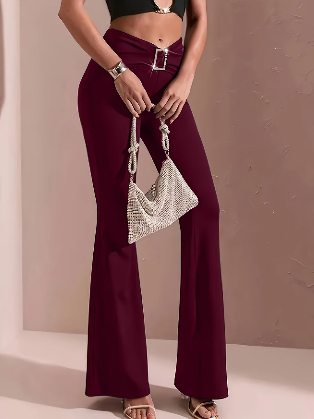 High-Waisted Flared Trousers for Women