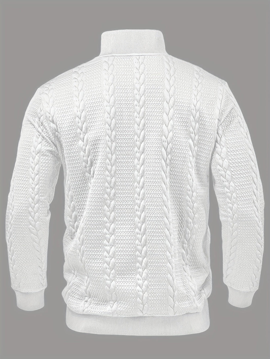 Textured Stand-Collar Pullover for Men