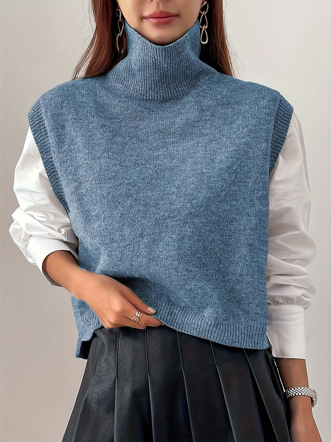 High-Neck Sweater Vest for Women