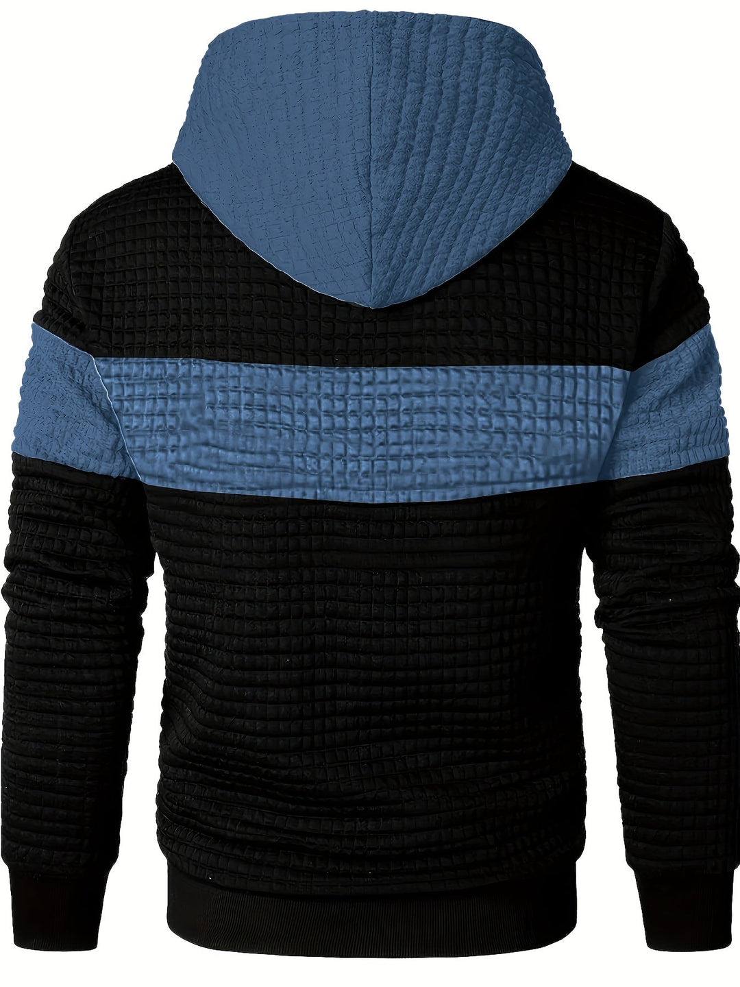 Colour-Block Hoodie for Men, Textured Style