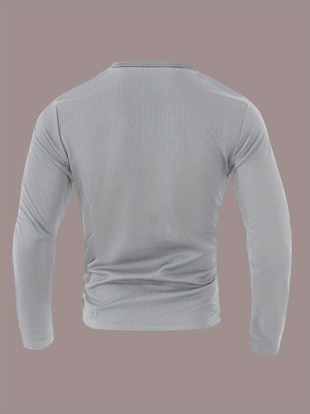 Textured Long-Sleeve Henley for Men, Plus Size