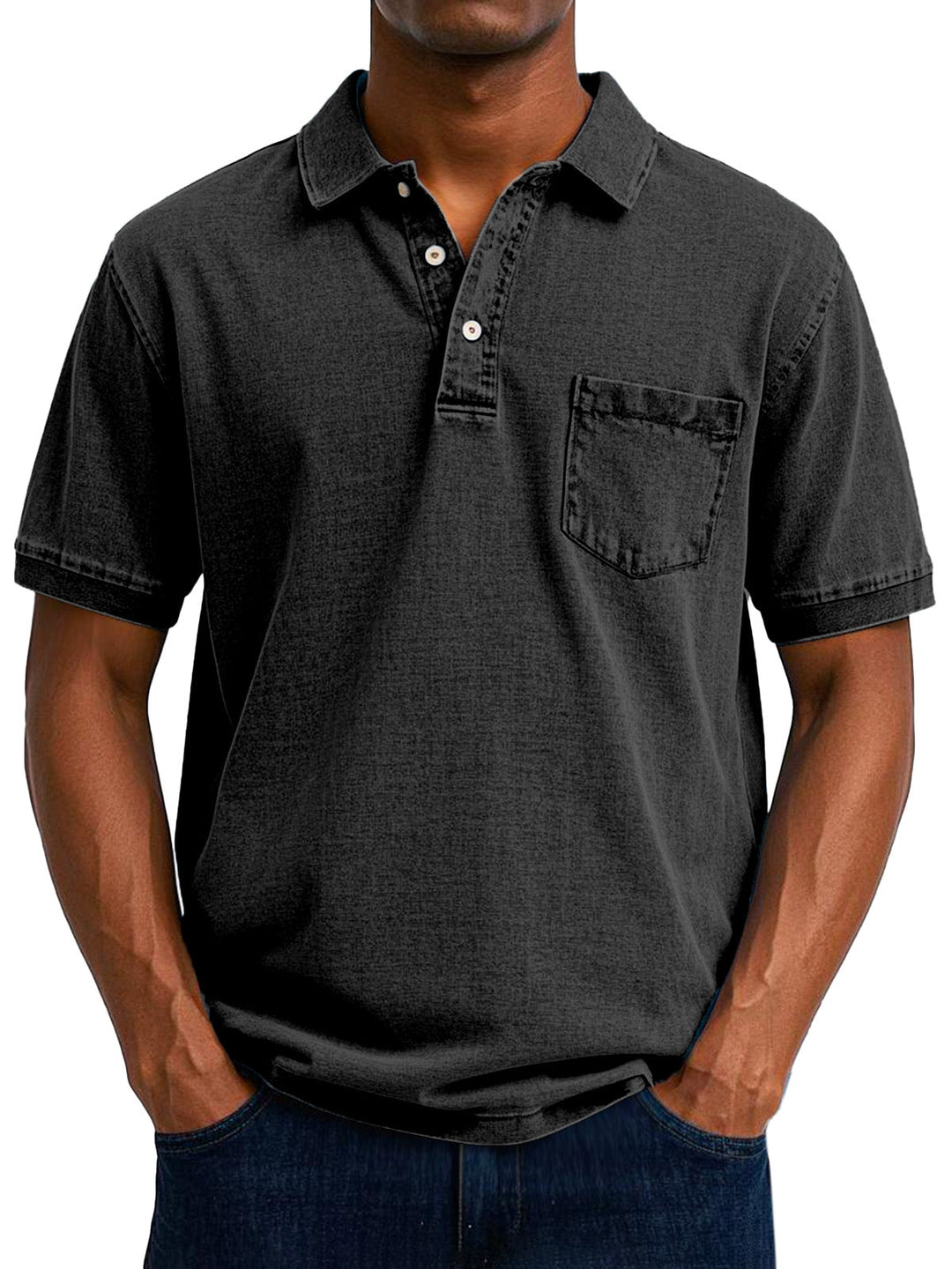 Casual Polo Shirt for Men, Vintage Style