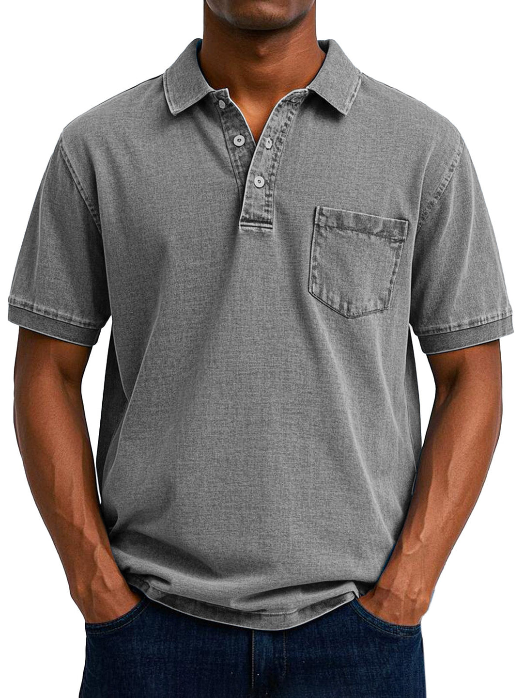 Casual Polo Shirt for Men, Vintage Style