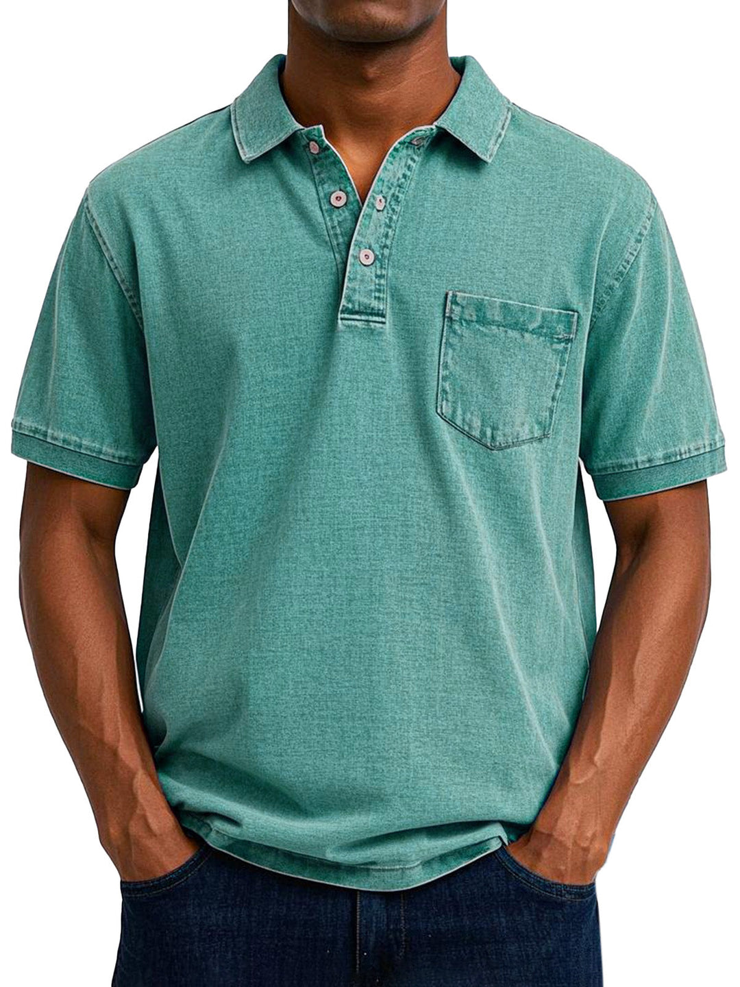 Casual Polo Shirt for Men, Vintage Style