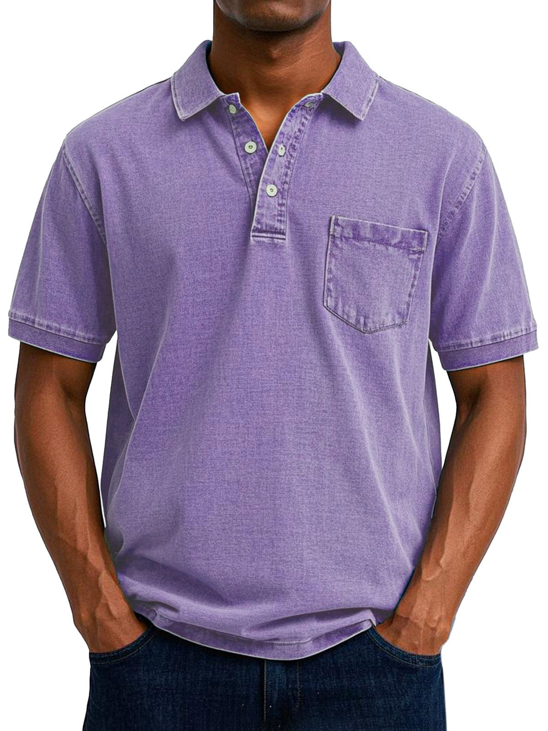 Casual Polo Shirt for Men, Vintage Style