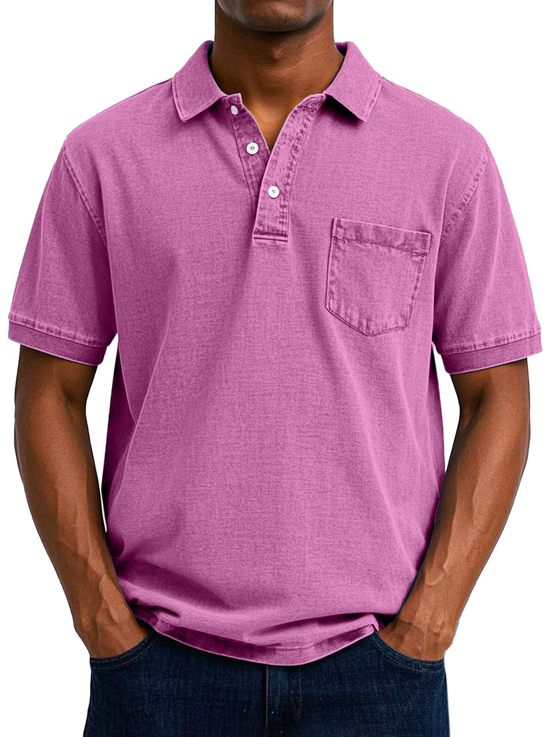 Casual Polo Shirt for Men, Vintage Style