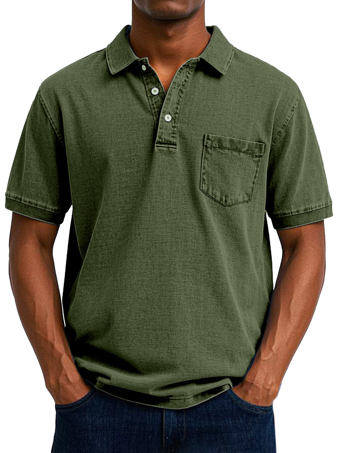 Casual Polo Shirt for Men, Vintage Style
