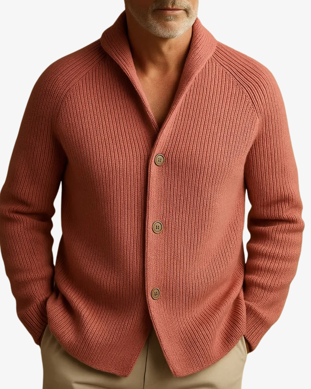 Button-Front Knit Cardigan, Men's Tailored Fit