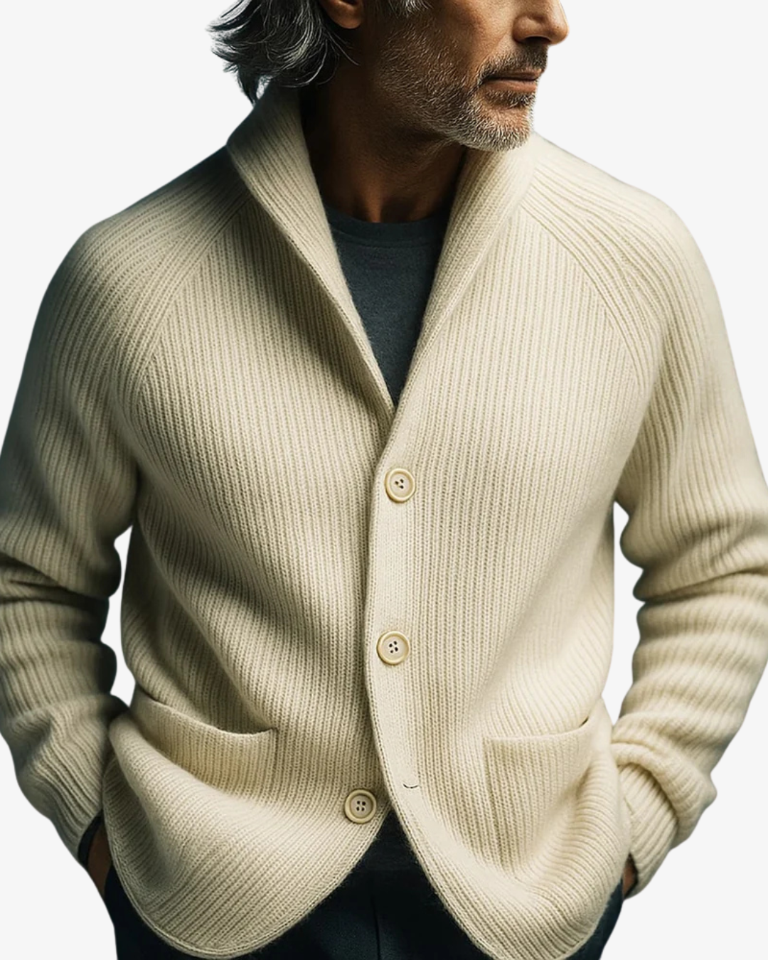 Button-Front Knit Cardigan, Men's Tailored Fit