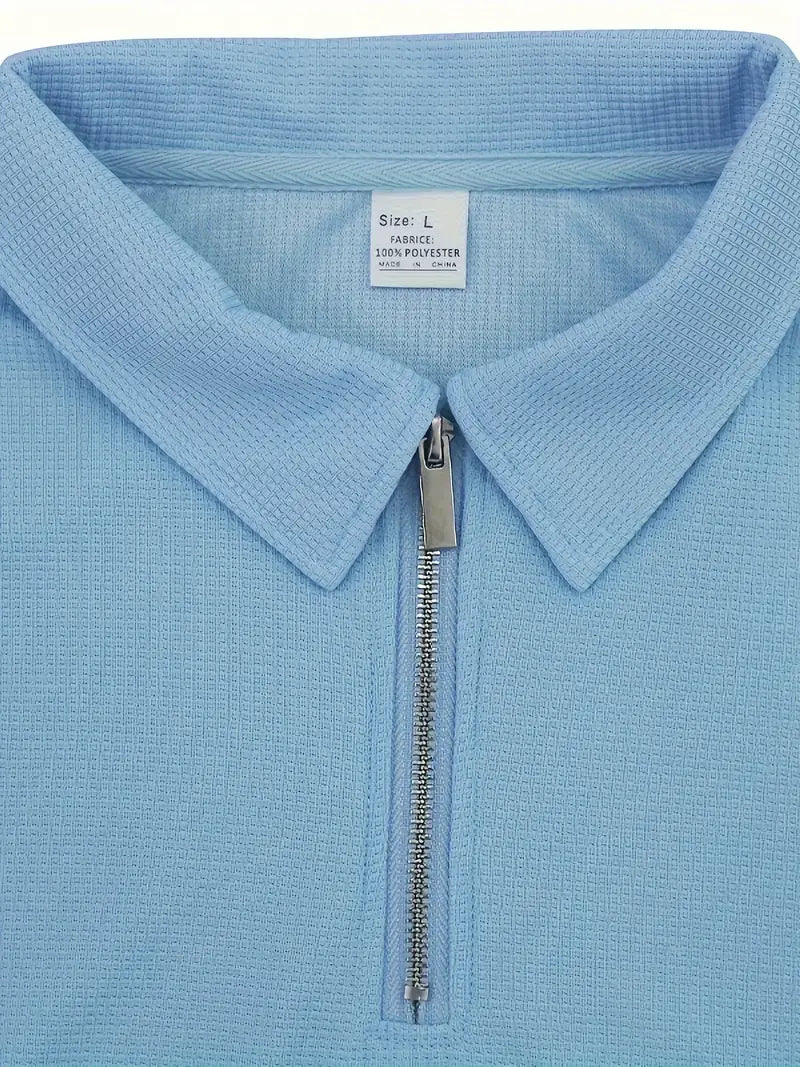 Zipper Shirt and Short Set, Men's Classic Fit