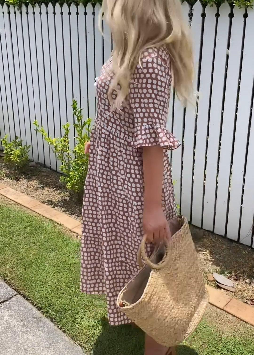 Ladies Sable Short-Sleeve Midi Dress