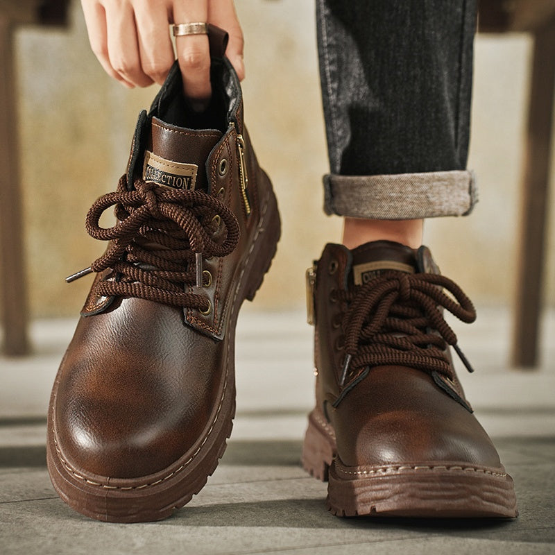 Rugged Lace-Up Ankle Boots for Men