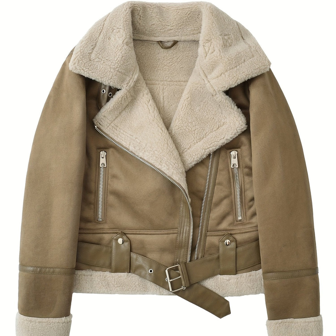 Belted Aviator Jacket for Women