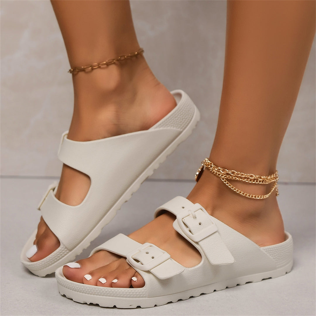 Double-Buckle Comfort Sandals for Women