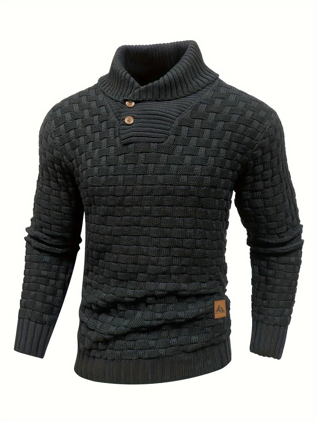 Textured Shawl-Collar Sweater for Men