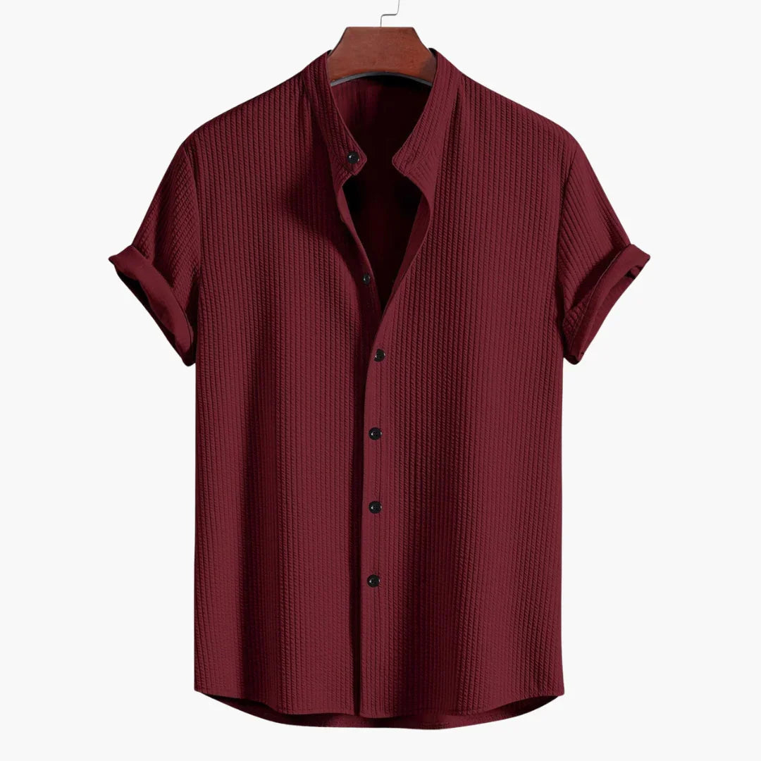 Stand-Collar Shirt, Men's Refined Fit