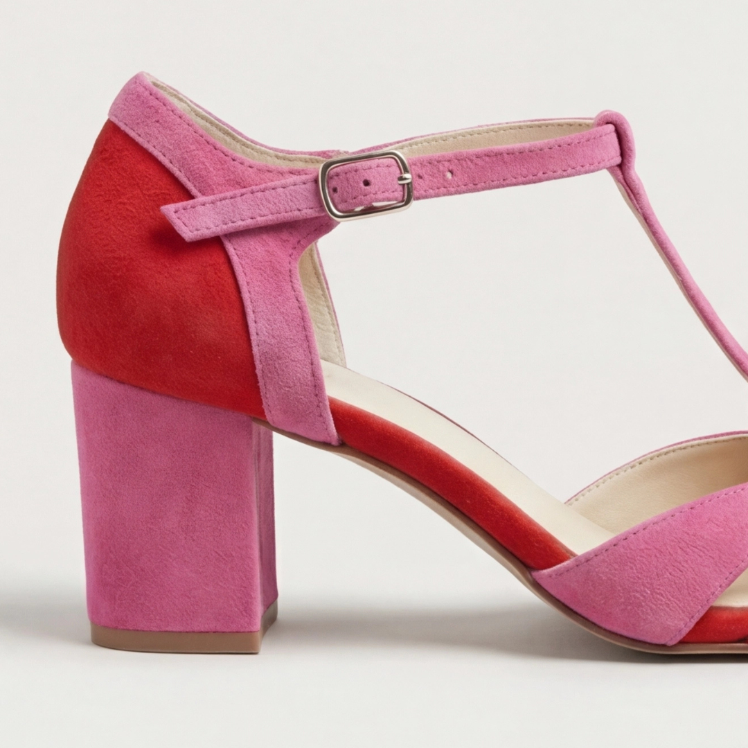 Closed Toe T-Strap Heels, Women's Modern Fit