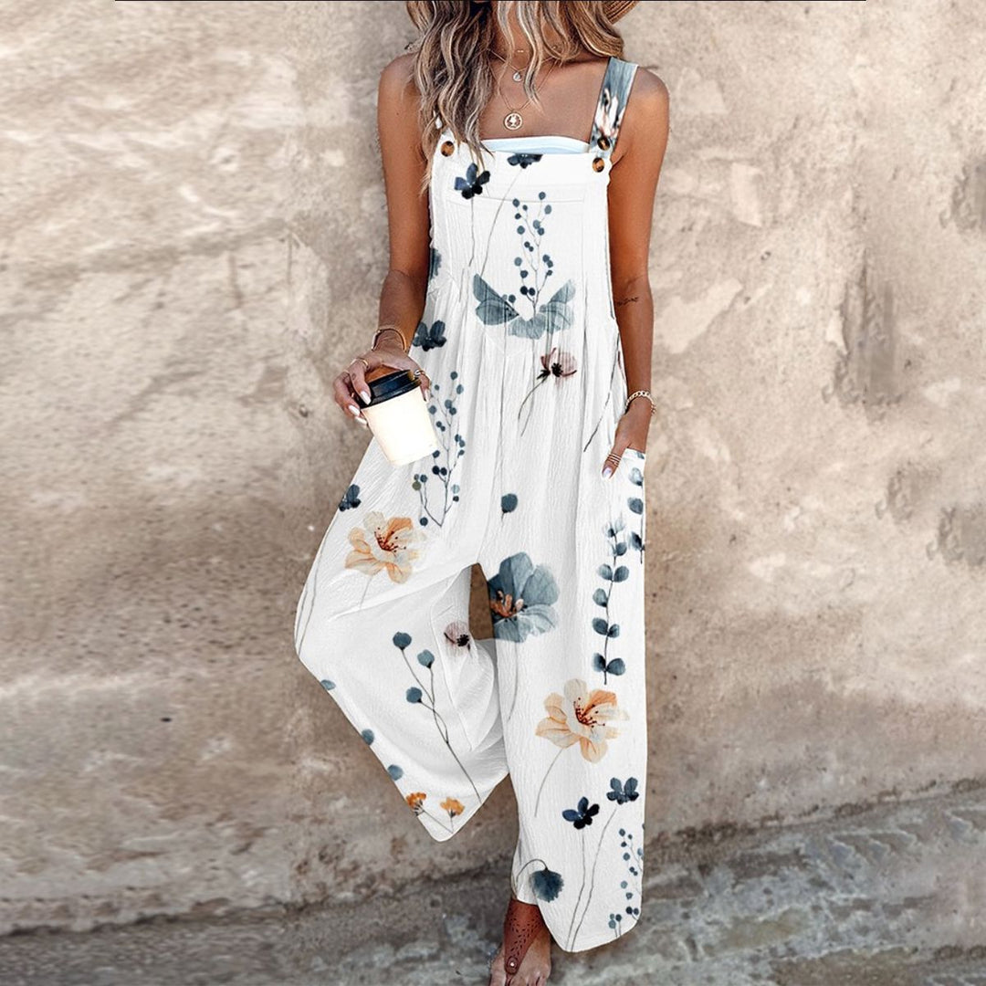 Floral Wide Leg Jumpsuit, Women's Stylish Fit