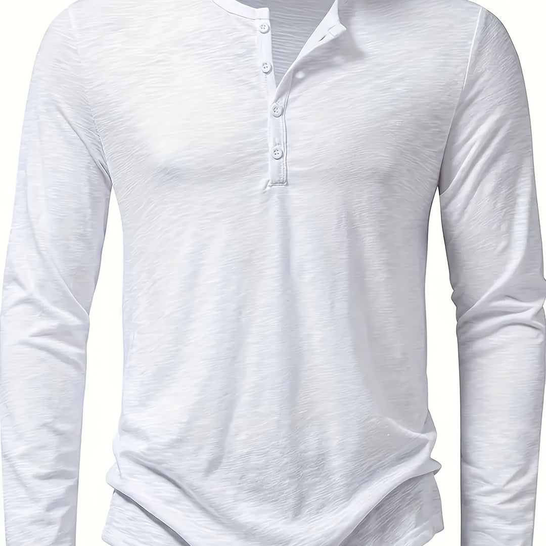 Men's Classic Button-Placket Henley