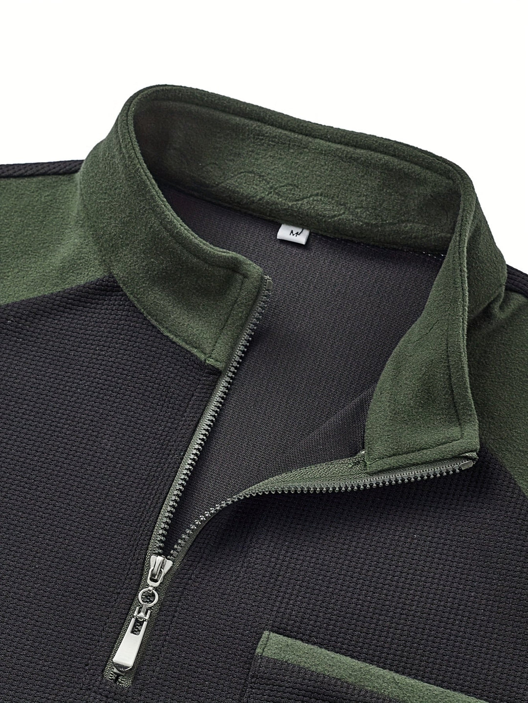 Colour-Block Quarter-Zip Pullover, Men's Textured Fit