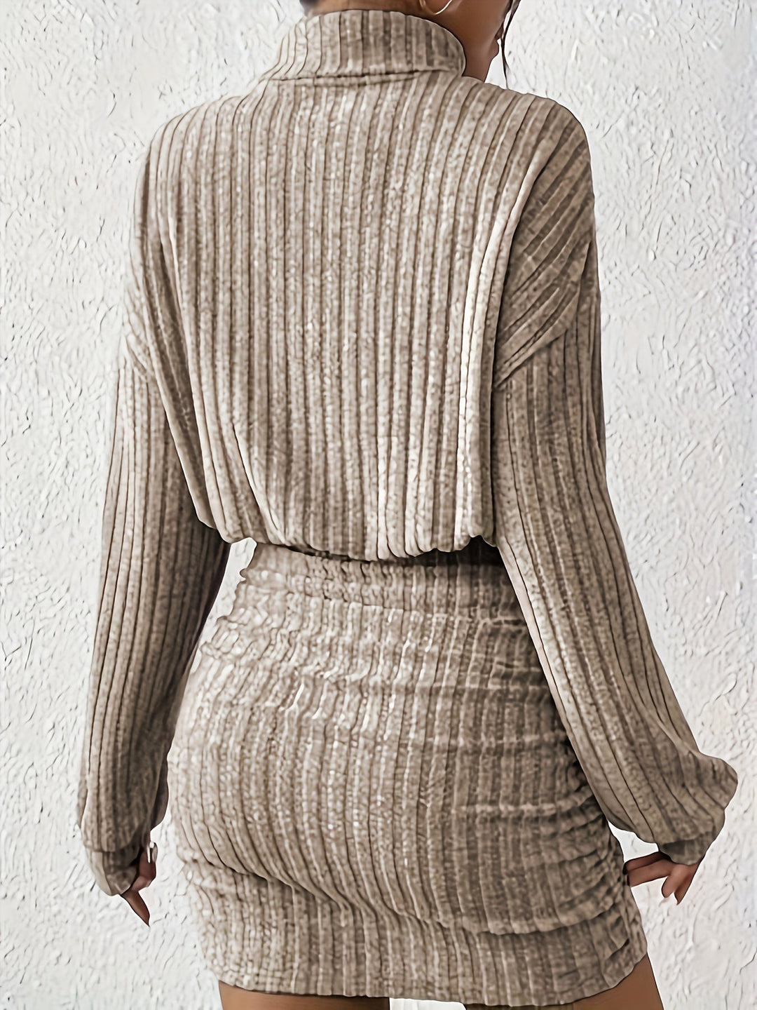 Women's Ribbed Ruched Dress