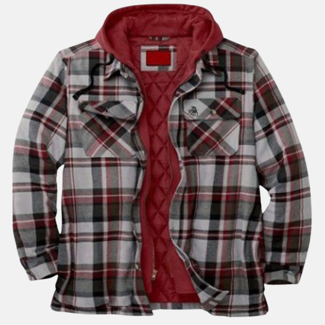 Hooded Plaid Jacket for Men, Rugged Style