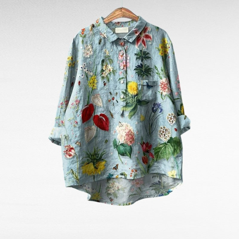Artistic Button Up Blouse for Women, Classic Style