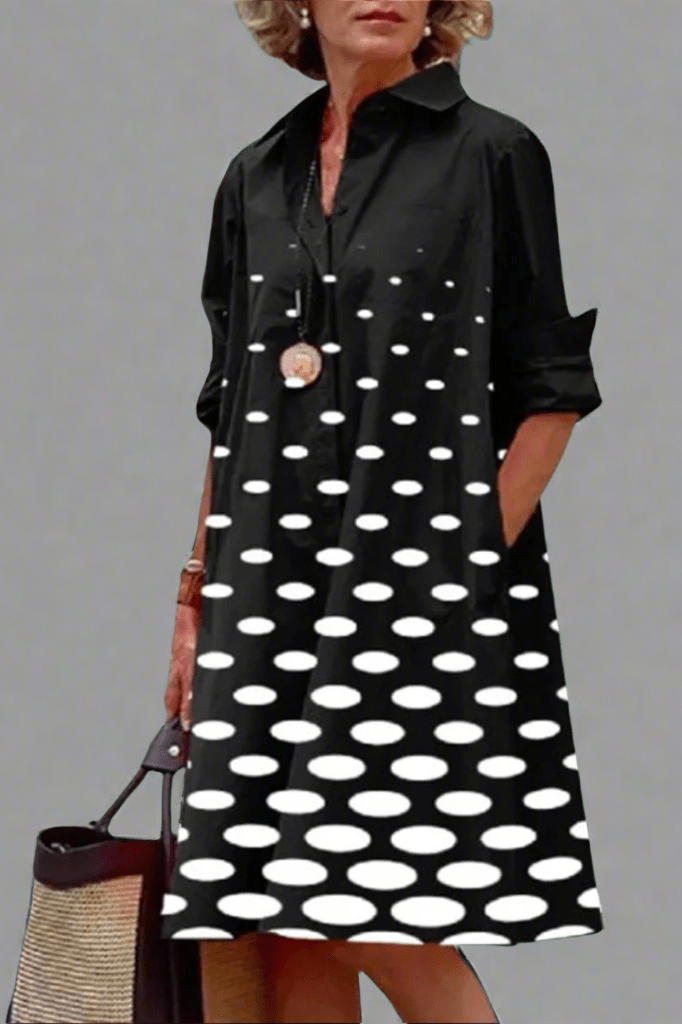 Dotted Midi Dress for Women, Stylish Style