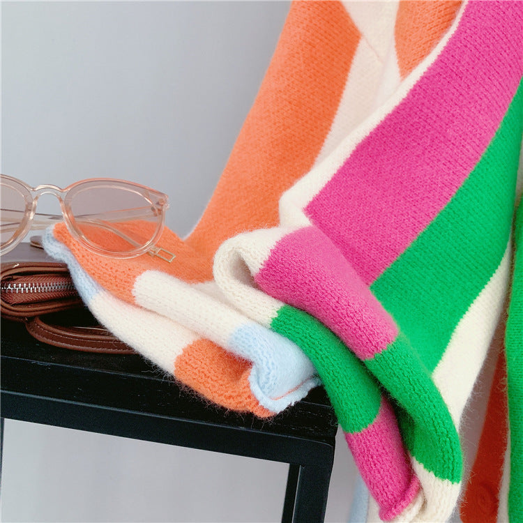Women's Cardigan – Orange, Rose Red